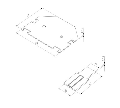 Slim Magnetic Комплект заглушек для шинопровода в натяжной потолок: торцевая и внутренняя черный 85233/00