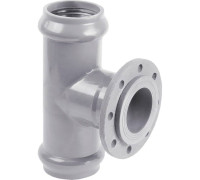 Тройник ПВХ Хемкор с ПВХ фланцем 110x100 мм 90° НС-1455418