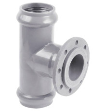 Тройник ПВХ Хемкор с ПВХ фланцем 110x100 мм 90° НС-1455418