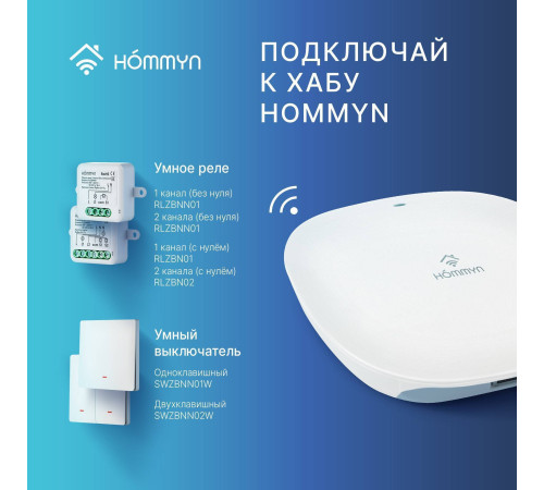 Модуль реле HOMMYN Zigbee 2 канала без нейтрали RLZBNN02