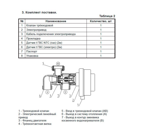 Комплект подключения бойлера BAXI универсальный для котлов AMPERA и газовых котлов KHG71411191