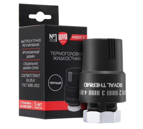 Термоголовка жидкостная Royal Thermo M30x1.5 черная 1488979