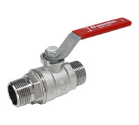 Кран шаровой Giacomini R253 1 1/4 НР-НР стандартный проход красный рычаг R253LX006