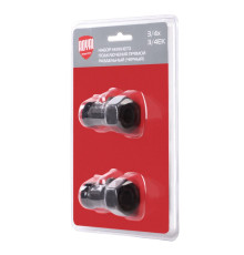 Набор для нижнего подключения радиатора Royal Thermo прямой раздельный 3/4x3/4 EK черный RTE 07.0003