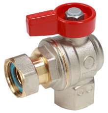 Кран шаровой угловой Giacomini 3/4x3/4 ВН с накидной гайкой флажок R781PX014