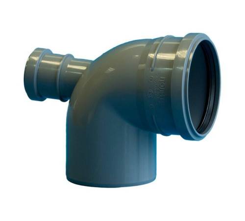 Отвод для внутренней канализации Политэк 110 мм 90° с выходом 50 мм фронтальный 1306832