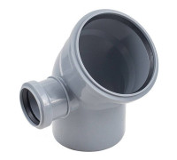 Отвод для внутренней канализации Политэк 110 мм 45° с выходом 50 мм левый 1306825
