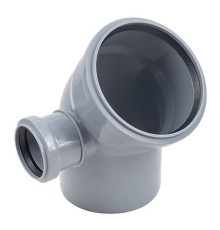 Отвод для внутренней канализации Политэк 110 мм 45° с выходом 50 мм левый 1306825
