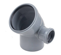 Отвод для внутренней канализации Политэк 110 мм 45° с выходом 50 мм правый 1306827