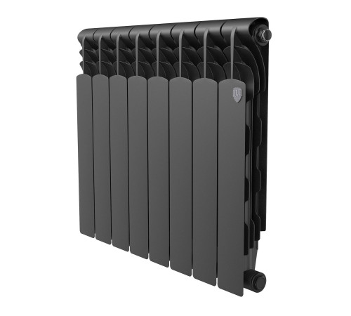 Радиатор биметаллический Royal Thermo Revolution B 500 8 секций боковое подключение Чёрный 1682432