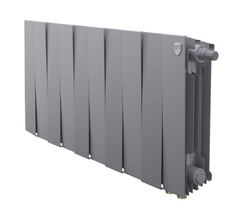 Радиатор биметаллический Royal Thermo PianoForte 300 Silver Satin 10 секций нижнее подключение НС-1506355 RAL 9006