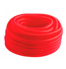 Труба гофрированная MVI ПНД Ду 25 мм (внутр. 21 мм) красная бухта 50 м BL.25.50R