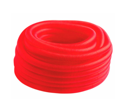Труба гофрированная MVI ПНД Ду 25 мм (внутр. 21 мм) красная бухта 50 м BL.25.50R