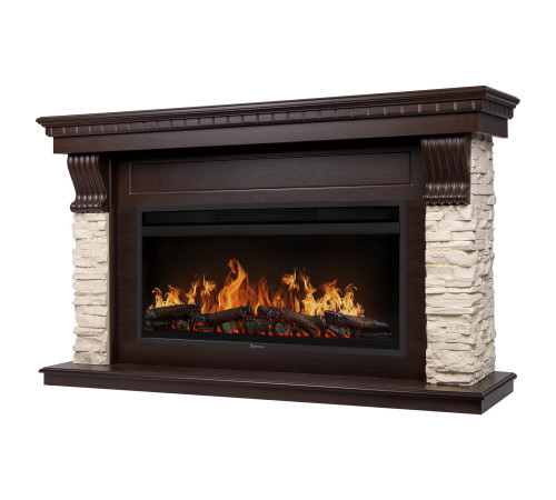 Каминокомплект Electrolux EFP/P-4220LS с порталом Firelight Michigan 42/40/36 камень молочный / темный дуб НС-1722877