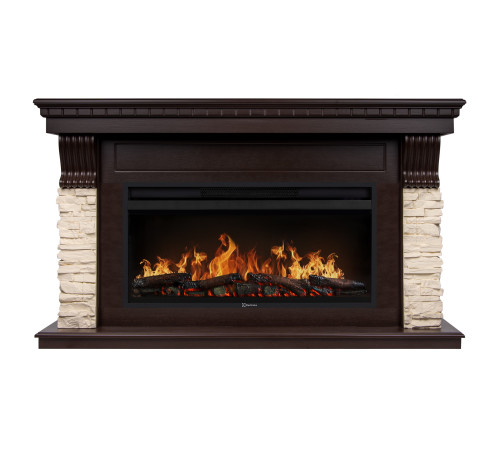 Каминокомплект Electrolux EFP/P-4220LS с порталом Firelight Michigan 42/40/36 камень молочный / темный дуб НС-1722877