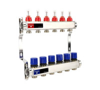 Коллекторная группа Varmega с расходомерами из нержавеющей стали 1 x 3/4 EK 6 контуров VM15106