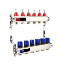 Коллекторная группа Varmega с расходомерами из нержавеющей стали 1 x 3/4 EK 6 контуров VM15106