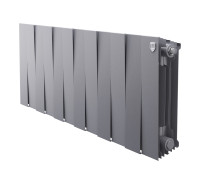 Радиатор биметаллический Royal Thermo PianoForte 300 12 секций боковое подключение серебристый 1682341