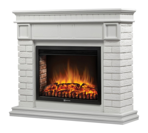 Каминокомплект Electrolux Bricks 30 камень белый белая эмаль с очагом EFP/P-3020LS N 1748159