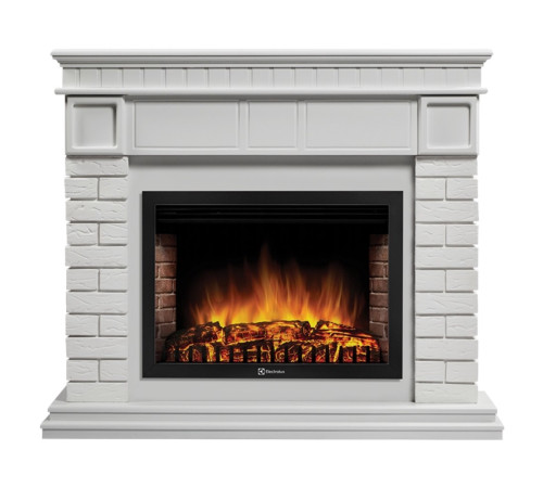 Каминокомплект Electrolux Bricks 30 камень белый белая эмаль с очагом EFP/P-3020LS N 1748159