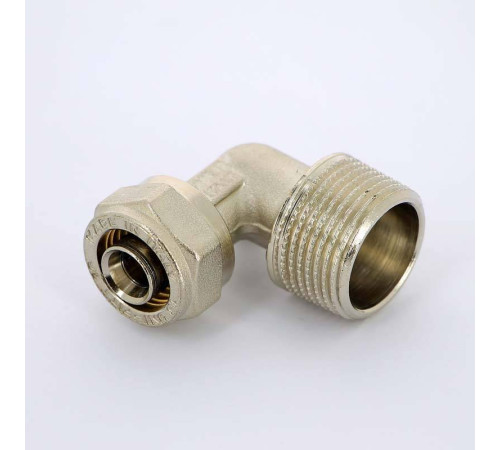 Угол обжимной никелированный Uni-Fitt 16х3/4 наружная резьба 665N6300