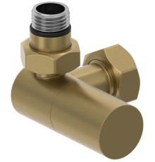 Вентиль регулирующий 3D левый Сунержа Цилиндр G 1/2 x G 3/4 золотой шёлк матовый 32-1402-1234
