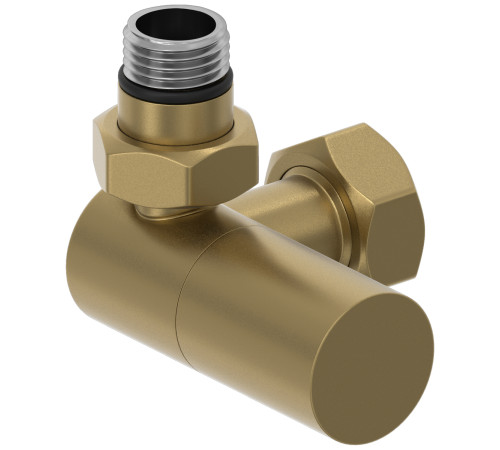 Вентиль регулирующий 3D левый Сунержа Цилиндр G 1/2 x G 3/4 золотой шёлк матовый 32-1402-1234