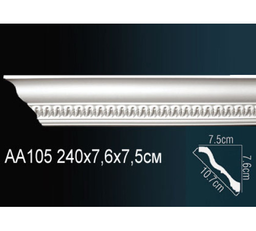 Карниз потолочный Perfect AA105 полиуретановый с рисунком AA105