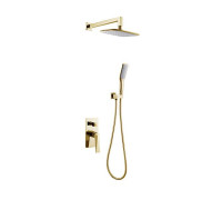 Душевая система Boheme Venturo встраиваемая со смесителем верхним и ручным душем золото глянцевое 384