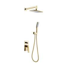 Душевая система Boheme Venturo встраиваемая со смесителем верхним и ручным душем золото глянцевое 384
