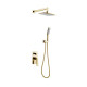 Душевая система Boheme Venturo встраиваемая со смесителем верхним и ручным душем золото глянцевое 384