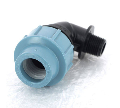 Угольник обжимной для труб ПНД Unidelta Deltone 25х1/2 наружная резьба 1008025002