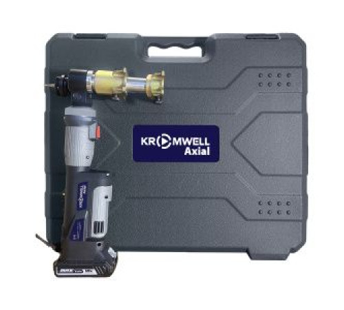 Пресс-инструмент аккумуляторный Kromwell KW.AS124PE для аксиальных фитингов кейс АКБ 18 В 4.0 Ач KW.AS124PE