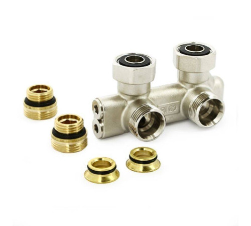 Узел радиаторный перекрестный угловой Uni-Fitt НВ 3/4 x 3/4 EK с ниппелями и адаптером 197N3011