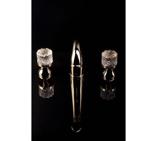 Смеситель для раковины Boheme Crystal высокий золото 292-CRST