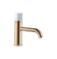 Смеситель для раковины Boheme Stick золото / белый мрамор 121-G-MR-W