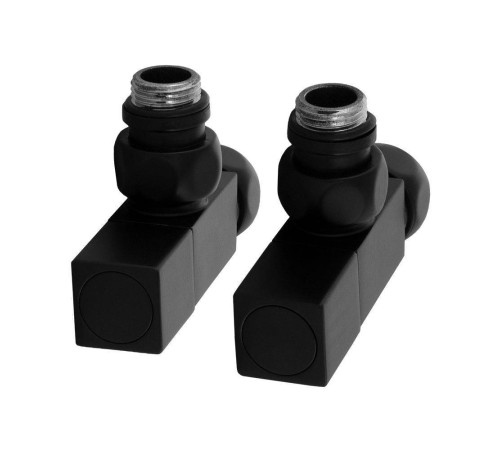Вентили запорные угловые Сунержа Квадрат пара черный матовый SG01CH0405/2BLACK