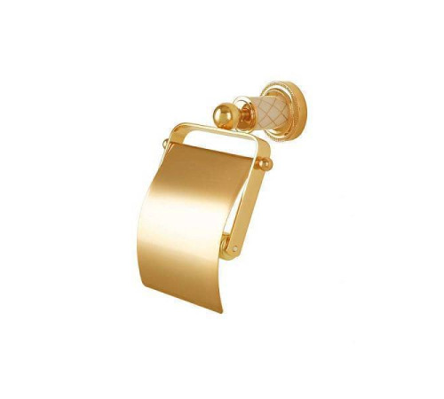 Держатель туалетной бумаги подвесной Boheme Murano с крышкой золото 10901-W-G