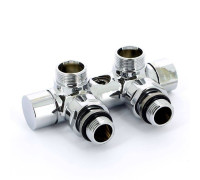 Узел ручной угловой Carlo Poletti с запорным клапаном хром V48100B