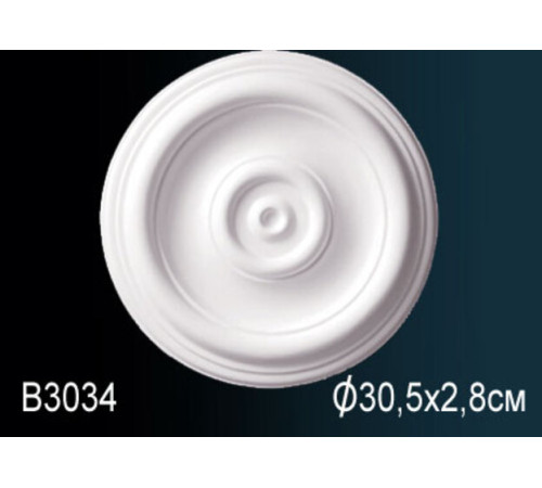 Розетка потолочная Perfect полиуретановая гладкая 300 мм B3034