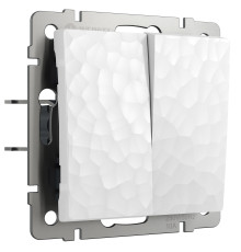 Выключатель двухклавишный (Hammer белый) W1220001