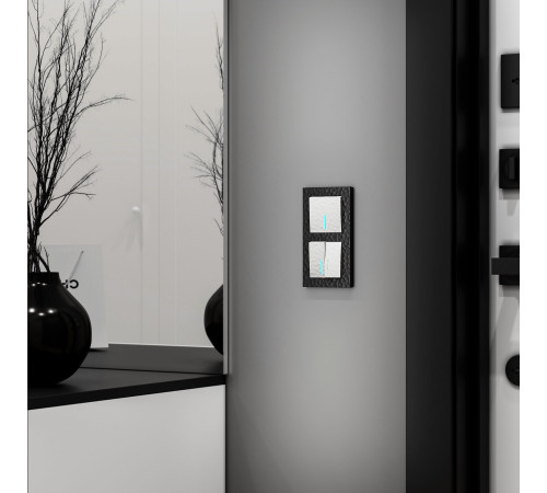 Выключатель одноклавишный с подсветкой (Hammer белый) W1210101