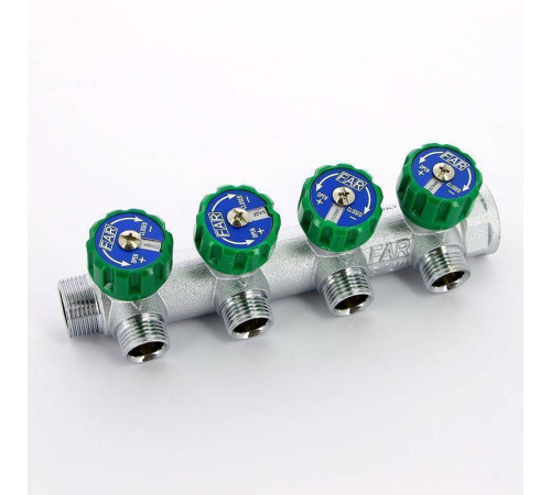 Коллектор проходной FAR 3/4 НВ 4 выхода 1/2 НР Eurokonus межосевое расстояние 45 мм FK 3824 3412