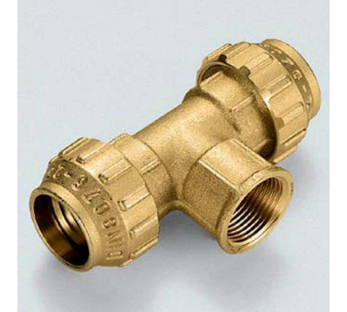 Тройник обжимной с внутренней резьбой Tiemme 50х1 1/2х50 для ПНД 3400049