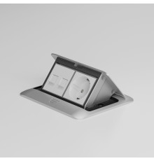 W8074065/ Выдвижной блок (Лючок) на 4 модуля (серебряный) W8074065