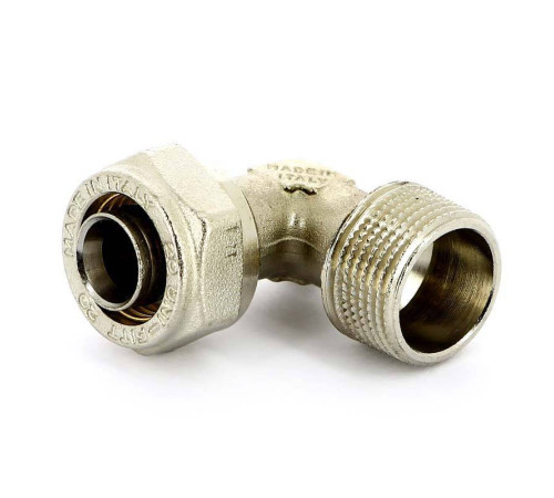 Угол обжимной никелированный Uni-Fitt 20х3/4 наружная резьба 665N7300