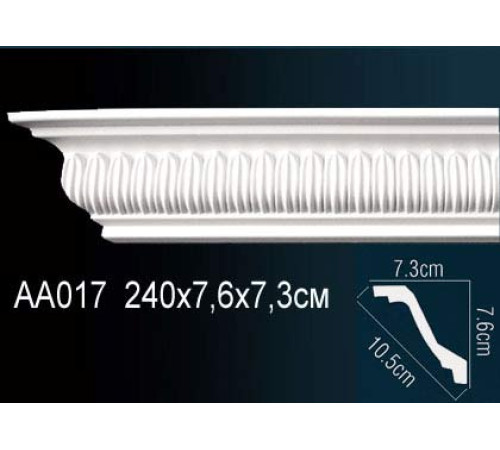 Карниз потолочный Perfect AA017 полиуретановый с орнаментом 76x73x2400 мм AA017