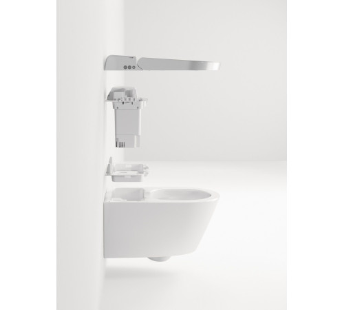 Унитаз-биде подвесной GSI WClean безободковый 590х375 мм матовый Cenere 7418K17