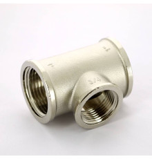 Тройник никелированный Tiemme 1x3/4x1 ВР-ВР-ВР 1500224