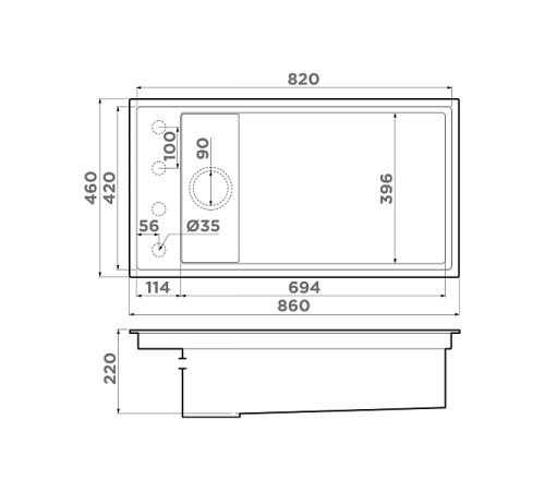 Кухонная мойка Omoikiri Kinaru Pro 86-U/I-GB Artceramic 86x46 см графит 4997027